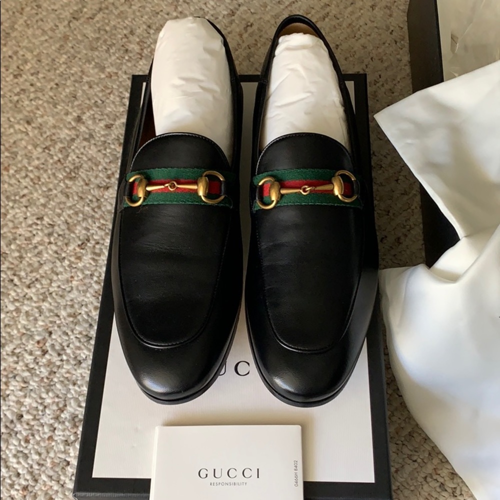 Gucci Men’s leather Horsebit loafer with Web - Picture 3 of 5